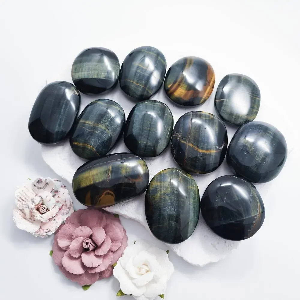 Blue Tiger Eye Palm Stone - Picture 3 of 10